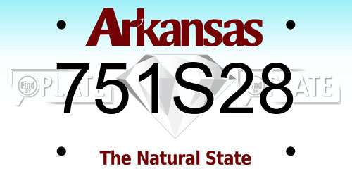 751S28 Arkansas License Plate