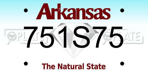751S75 Arkansas License Plate