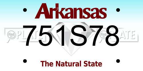 751S78 Arkansas License Plate