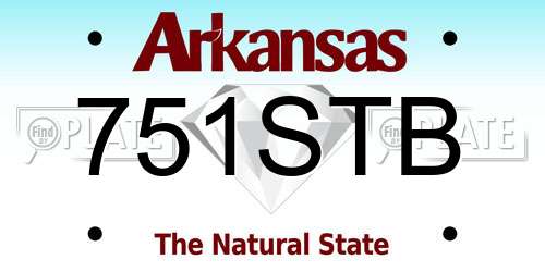 751STB Arkansas License Plate
