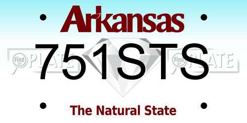751STS Arkansas License Plate