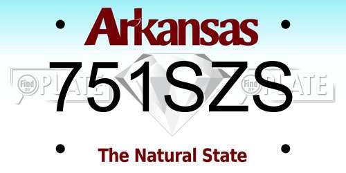 751SZS Arkansas License Plate