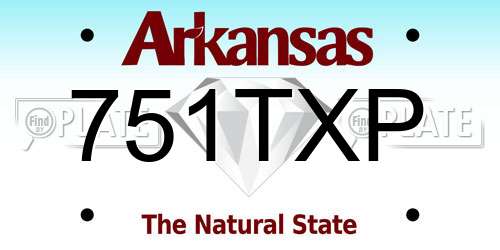 751TXP Arkansas License Plate