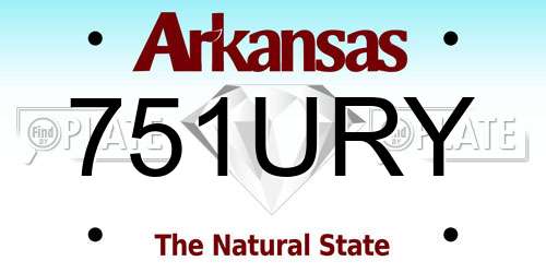 751URY Arkansas License Plate