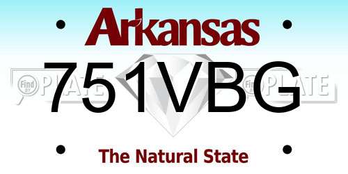 751VBG Arkansas License Plate