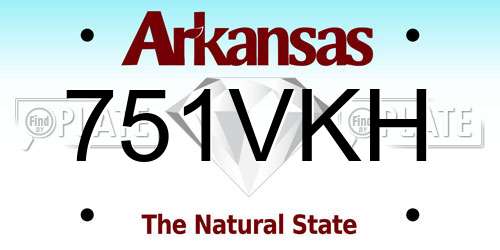 751VKH Arkansas License Plate