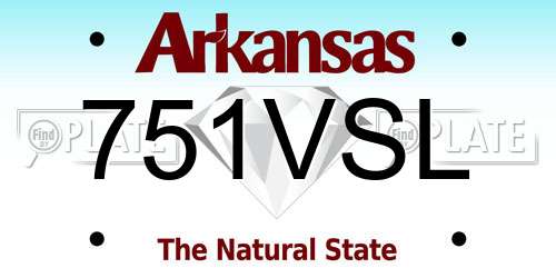 751VSL Arkansas License Plate