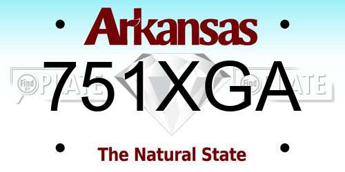 751XGA Arkansas License Plate