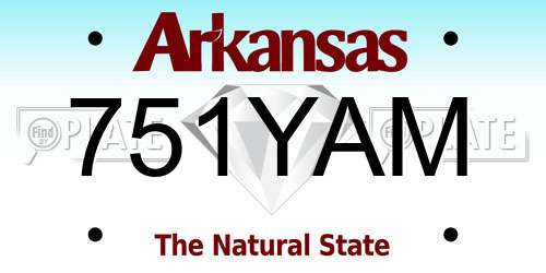 751YAM Arkansas License Plate