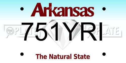 751YRI Arkansas License Plate