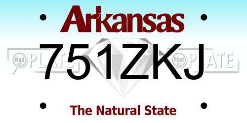 751ZKJ Arkansas License Plate