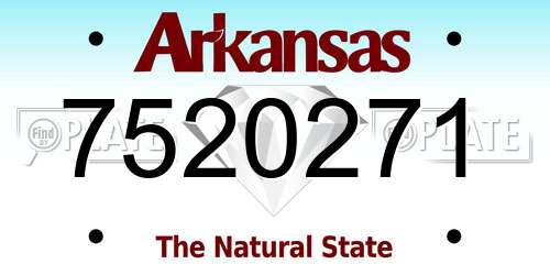 7520271 Arkansas License Plate