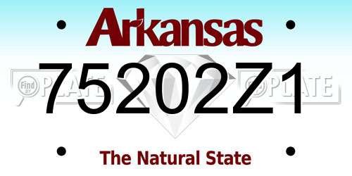 75202Z1 Arkansas License Plate