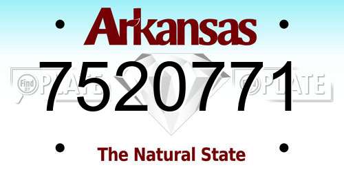 7520771 Arkansas License Plate