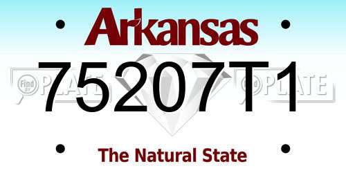 75207T1 Arkansas License Plate