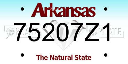75207Z1 Arkansas License Plate