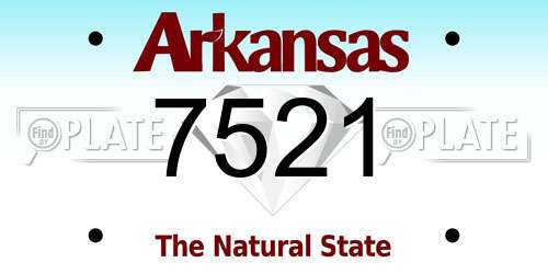 7521 Arkansas License Plate