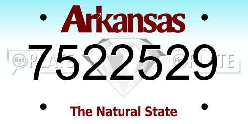 7522529 Arkansas License Plate