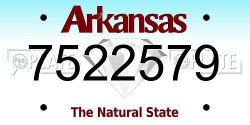 7522579 Arkansas License Plate