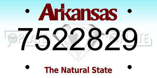 7522829 Arkansas License Plate