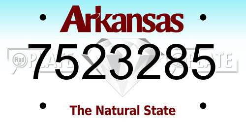 7523285 Arkansas License Plate