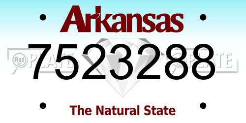 7523288 Arkansas License Plate