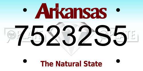 75232S5 Arkansas License Plate