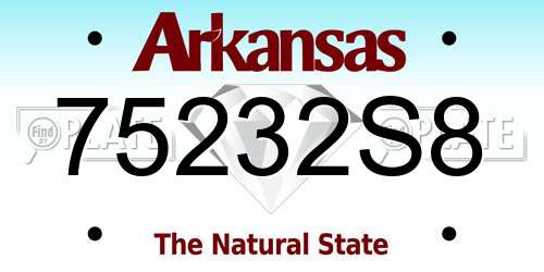 75232S8 Arkansas License Plate