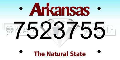 7523755 Arkansas License Plate