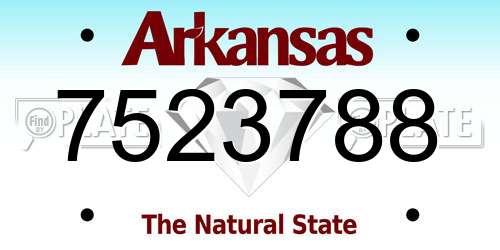 7523788 Arkansas License Plate