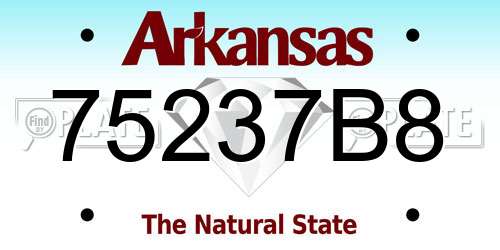 75237B8 Arkansas License Plate