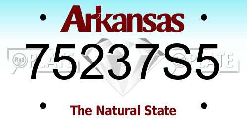75237S5 Arkansas License Plate