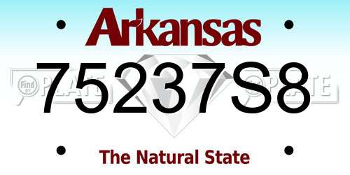 75237S8 Arkansas License Plate