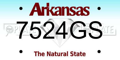 7524GS Arkansas License Plate