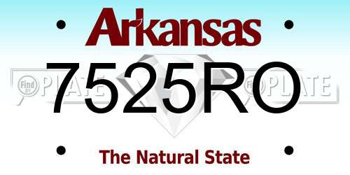 7525RO Arkansas License Plate