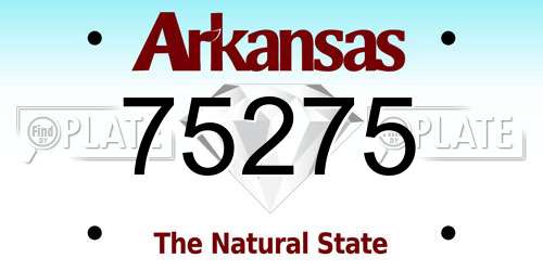 75275 Arkansas License Plate