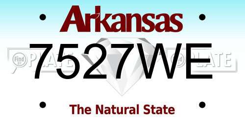 7527WE Arkansas License Plate