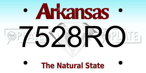 7528RO Arkansas License Plate