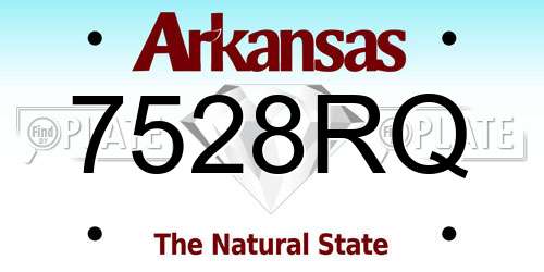 7528RQ Arkansas License Plate