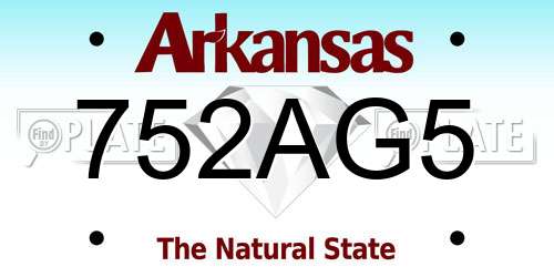 752AG5 Arkansas License Plate