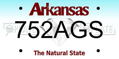 752AGS Arkansas License Plate