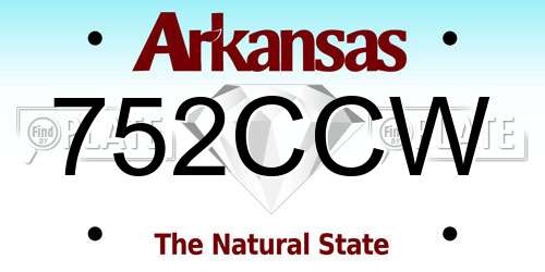 752CCW Arkansas License Plate