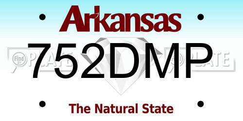 752DMP Arkansas License Plate