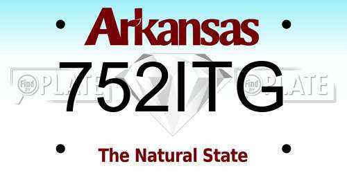 752ITG Arkansas License Plate