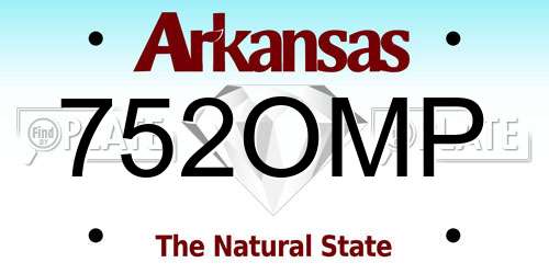 752OMP Arkansas License Plate