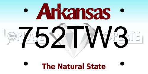 752TW3 Arkansas License Plate