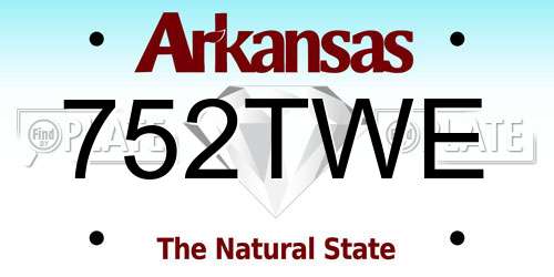 752TWE Arkansas License Plate
