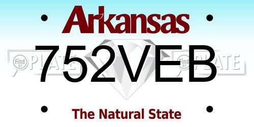 752VEB Arkansas License Plate