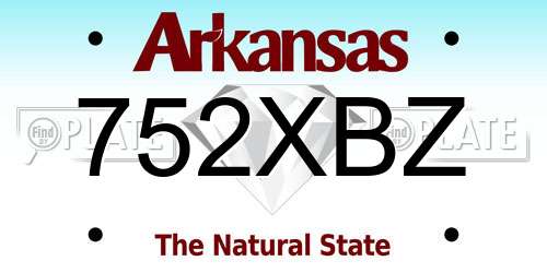 752XBZ Arkansas License Plate