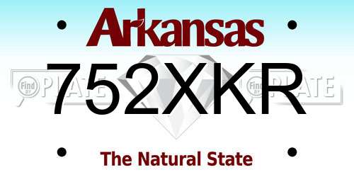 752XKR Arkansas License Plate